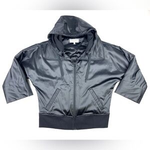 Derek Lam IOC x Athleta Collaboration Black Satin Feel Jacket Size Large